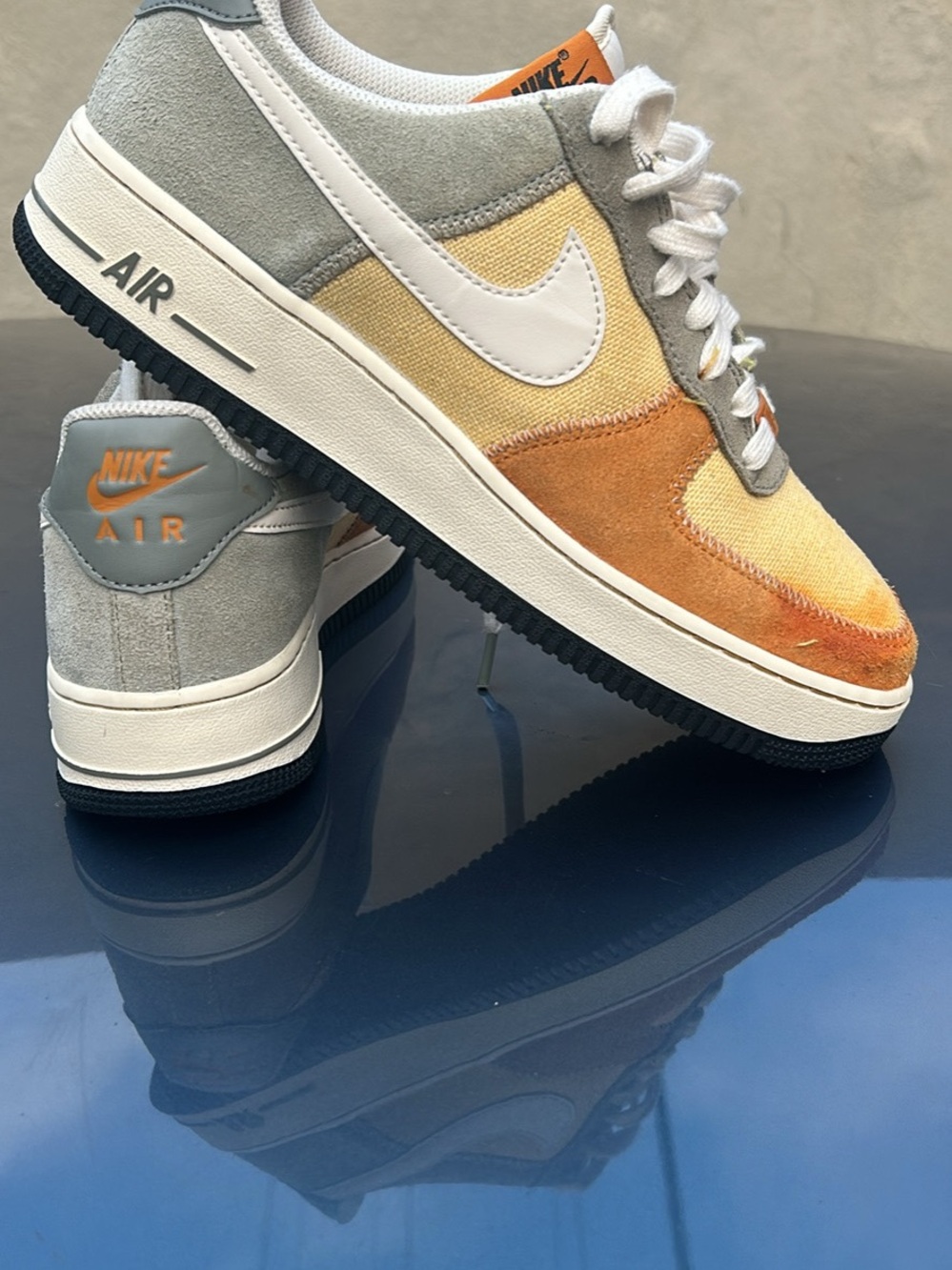 Nike Low-Top Sneakers in Grey, Orange & Yellow